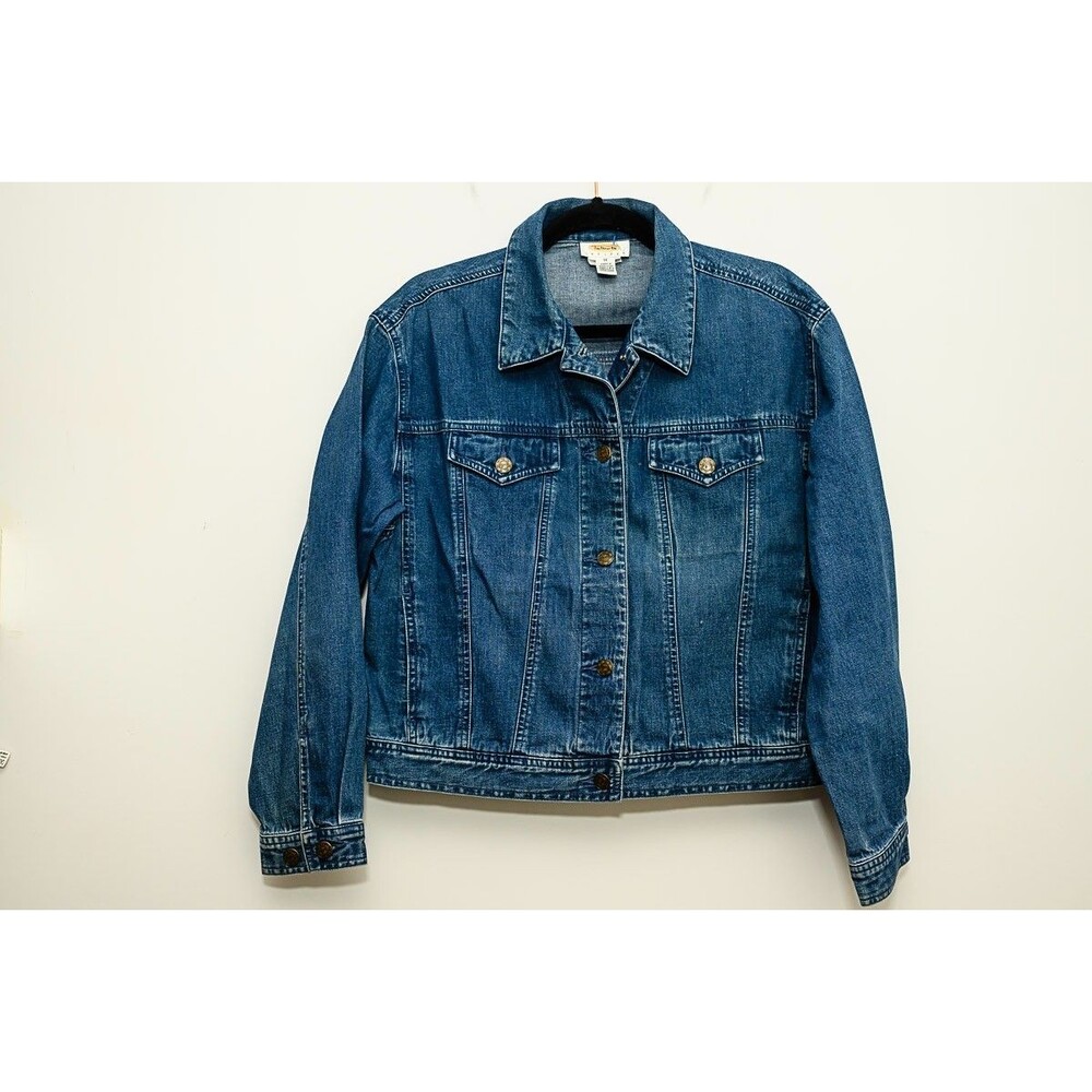 Talbots Petites Jean Jacket M Vintage Western Blue Denim
